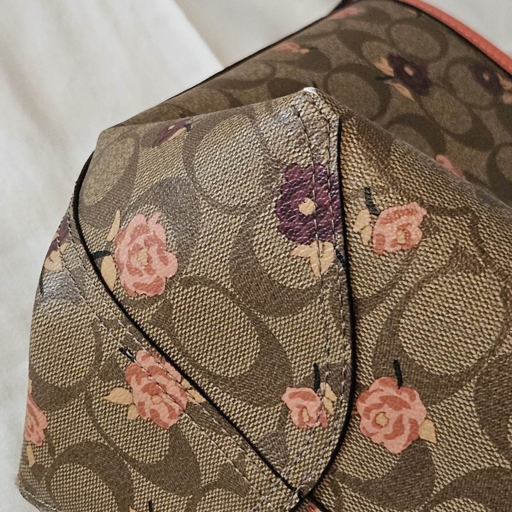 Coach Floral Tote - Brown and Pink - Picture 14 of 15
